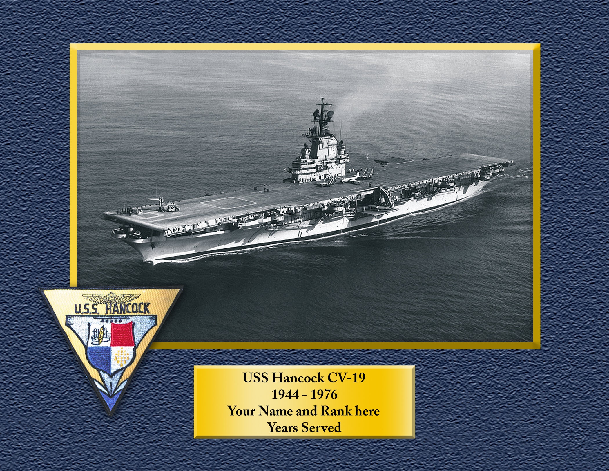 USS HANCOCK CV19 Custom Personalized 8.5 X 11 Print of US USS HANCOCK CV19 Custom Personalized 8.5 X 11 Print of US