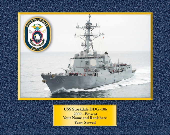 USS Stockdale DDG 106 Custom Personalized 8.5 X 11 Print of US Navy Ships Unique Gift Idea for any Occasions
