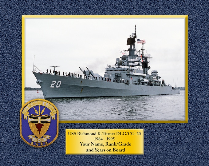 USS Richmond K. Turner dLG/CG-20 Custom Personalized 8.5 X 11 Print of US Navy Ships Unique Gift Idea for any Occasions