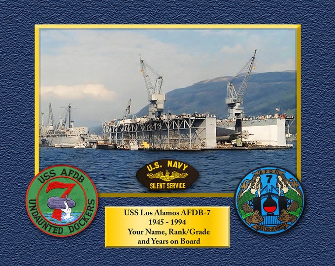 USS Los Alamos AFDB-7 Custom Personalized 8.5 X 11 Print of US Navy Ships Unique Gift Idea for any Occasions