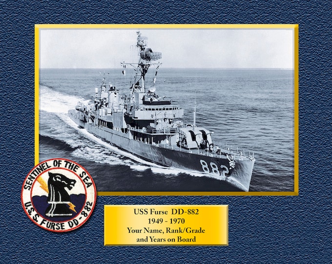 USS FURSE DD882 Custom Personalized 8.5 X 11 Print of US Navy Ships Unique Gift Idea for any Occasions