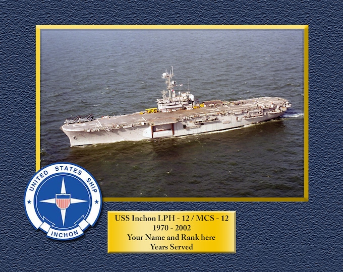 USS Inchon LPH12/MCS12 Custom Personalized 8.5 X 11 Print of US Navy Ships Unique Gift Idea for any Occasions