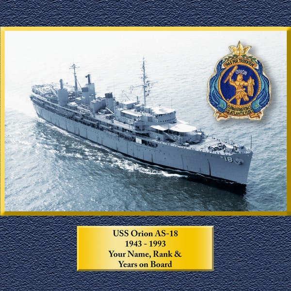 USS ORION AS18 Custom Personalized 8.5 X 11 Print of US Navy Ships Unique Gift Idea for any Occasions