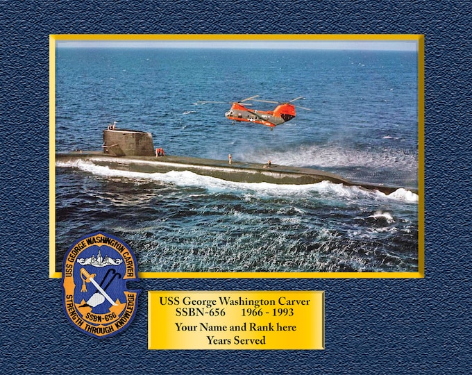 USS George Washington Carver SSBN-656 Custom Personalized 8.5 X 11 Print of US Navy Ships Unique Gift Idea for any Occasions