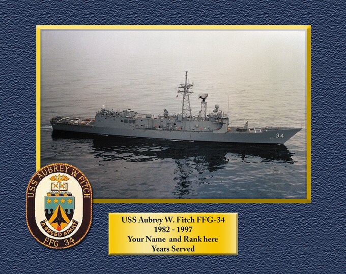 USS Aubrey Fitch FFG34 Custom Personalized 8.5 X 11 Print of US Navy Ships Unique Gift Idea for any Occasions