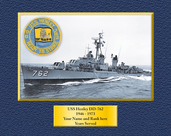 USS HENLEY DD762 Custom Personalized 8.5 X 11 Print of US Navy Ships Unique Gift Idea for any Occasions