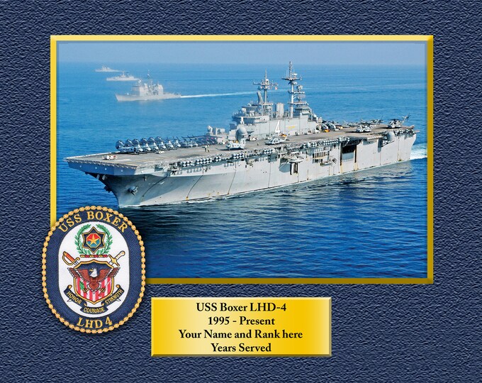 USS Boxer LHD-4 Custom Personalized 8.5 X 11 Print of US Navy Ships Unique Gift Idea for any Occasions