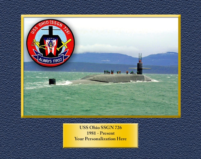 USS OHIO SSGN726 Custom Personalized 8.5 X 11 Print of US Navy Ships Unique Gift Idea for any Occasions