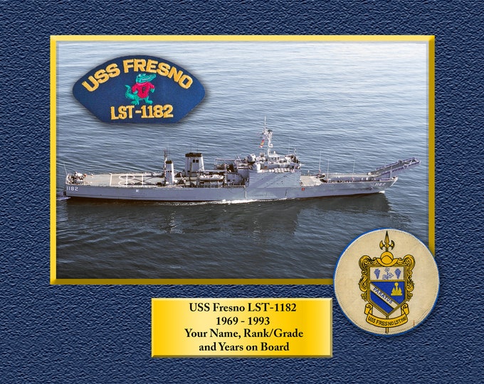 USS Fresno LST-1182 Custom Personalized 8.5 X 11 Print of US Navy Ships Unique Gift Idea for any Occasions