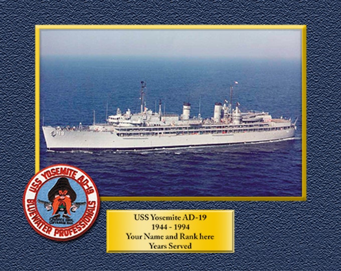 USS YOSEMITE AD19 Custom Personalized 8.5 X 11 Print of US Navy Ships Unique Gift Idea for any Occasions
