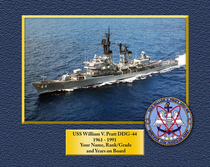 USS William V. Pratt DDG-44 Custom Personalized 8.5 X 11 Print of US Navy Ships Unique Gift Idea for any Occasions