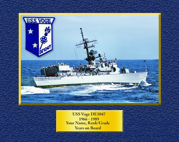 USS VOGE DE1047 Custom Personalized 8.5 X 11 Print of US Navy Ships Unique Gift Idea for any Occasions