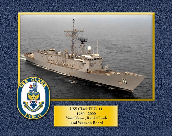 USS Clark FFG-11 Custom Personalized 8.5 X 11 Print of US Navy Ships Unique Gift Idea for any Occasions
