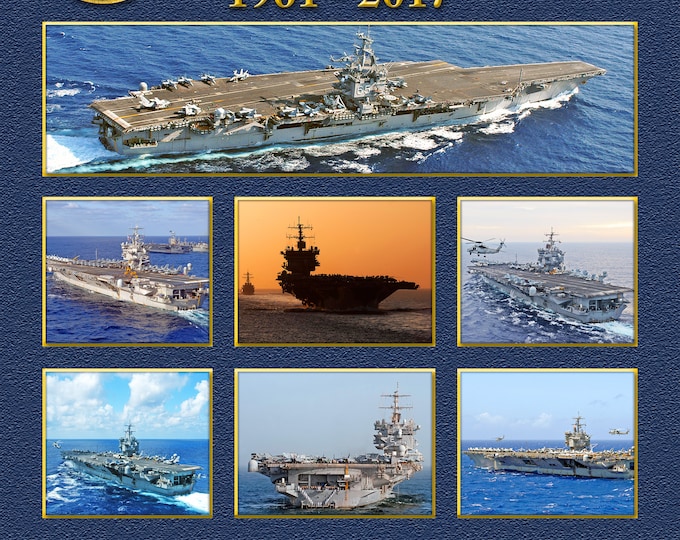 USS Enterprise CVAN-65 Custom Personalized 11X14 or 16 X 20 Print on Pro. Paper or Canvas US Navy Ships Unique Gift Idea for any Occasions