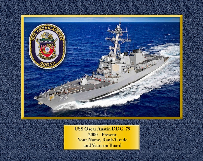 USS Oscar Austin DDG 79 Custom Personalized 8.5 X 11 Print of US Navy Ships Unique Gift Idea for any Occasions
