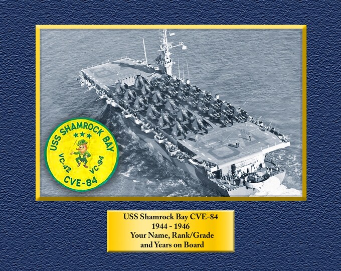 USS Shamrock Bay CVE-84 Custom Personalized 8.5 X 11 Print of US Navy Ships Unique Gift Idea for any Occasions