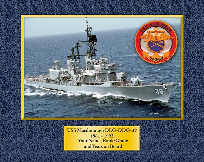 USS Macdonough DLG-dDG-39 Custom Personalized 8.5 X 11 Print of US Navy Ships Unique Gift Idea for any Occasions