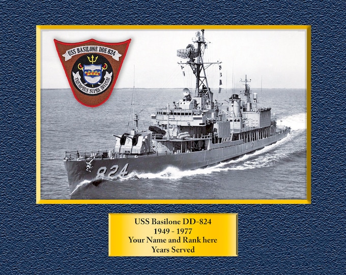 USS Basilone DD-824 Custom Personalized 8.5 X 11 Print of US Navy Ships Unique Gift Idea for any Occasions
