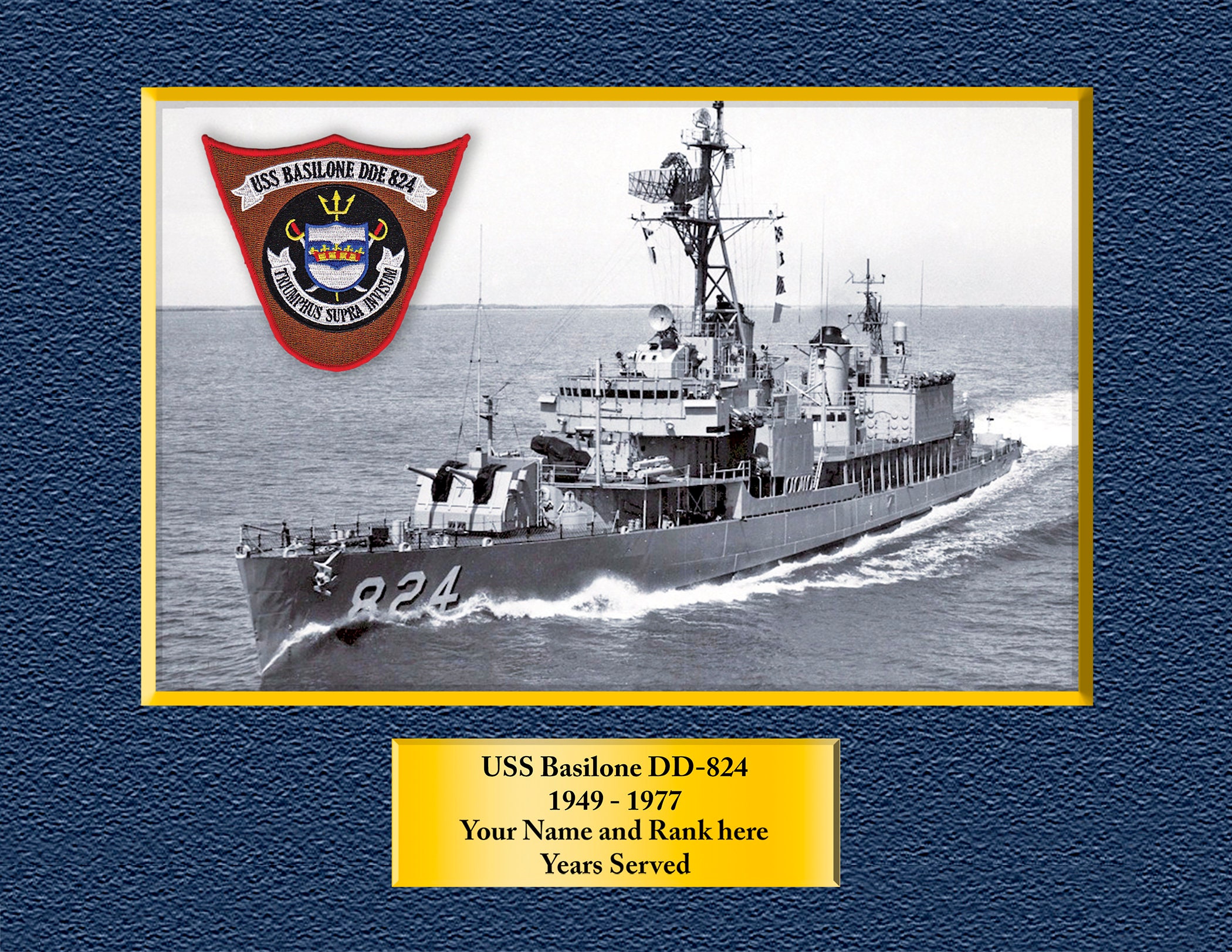 USS Basilone DD-824 Custom Personalized 8.5 X 11 Print of US USS Basilone DD-824 Custom Personalized 8.5 X 11 Print of US