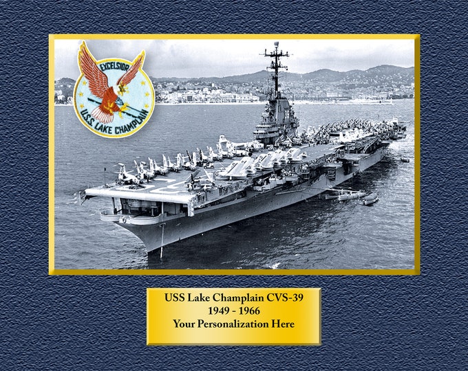 USS Lake Champlain CVS39 Custom Personalized 8.5 X 11 Print of US Navy Ships Unique Gift Idea for any Occasions