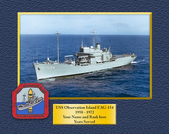 USS Observation Island E-AE154 Custom Personalized 8.5 X 11 Print of US Navy Ships Unique Gift Idea for any Occasions