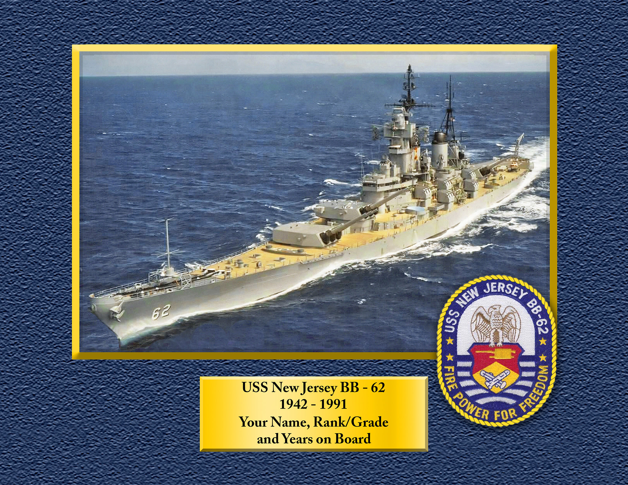 The Corps USS Benfold DDG 65 Logo Blue Baseball Cap Hat One