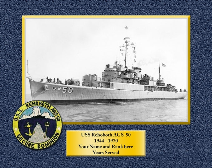 USS Rehoboth AVP-50 Custom Personalized 8.5 X 11 Print of US Navy Ships Unique Gift Idea for any Occasions