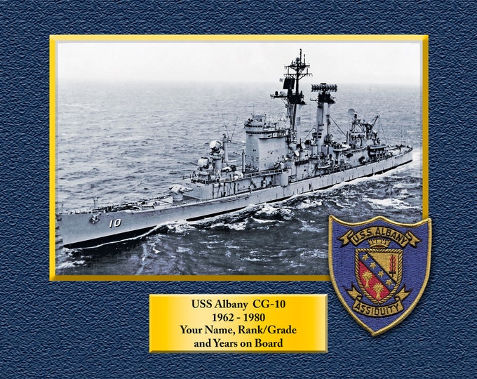 USS ALBANY Cg-10 Custom Personalized 8.5 X 11 Print of US Navy Ships Unique Gift Idea for any Occasions