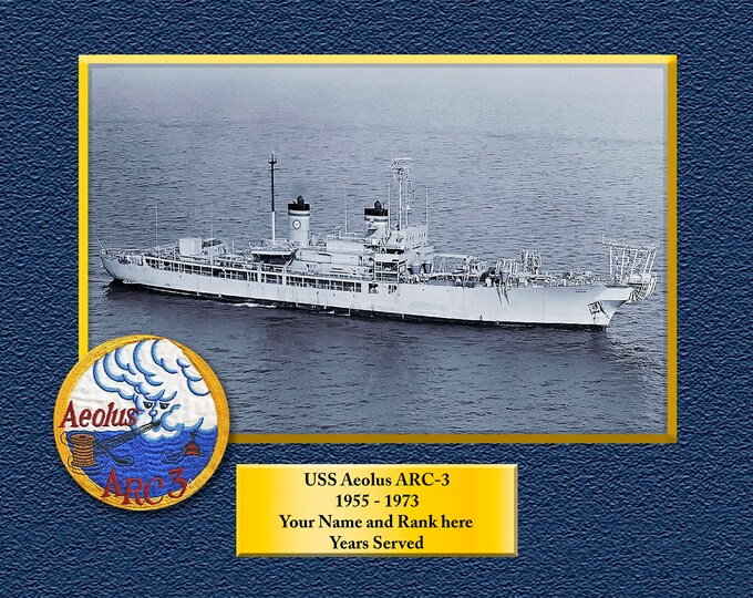 USS Aeolus ARC3 Custom Personalized 8.5 X 11 Print of US Navy Ships Unique Gift Idea for any Occasions