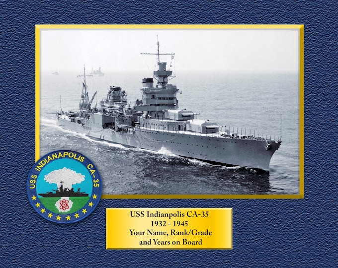 USS Indianapolis CA-35 Custom Personalized 8.5 X 11 Print of US Navy Ships Unique Gift Idea for any Occasions