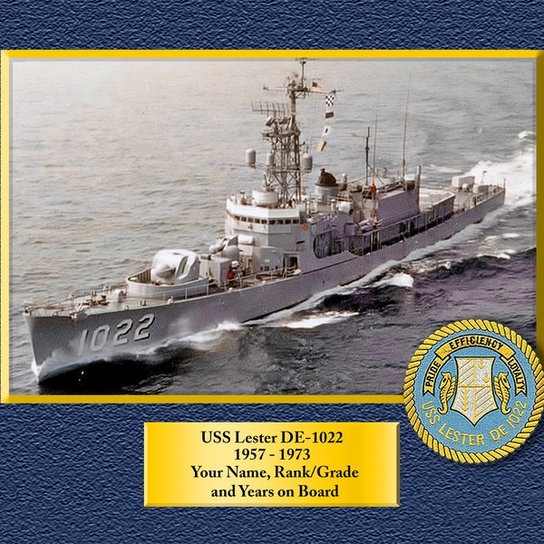 USS Lester DE-1022 Custom Personalized 8.5 X 11 Print of US Navy Ships Unique Gift Idea for any Occasions