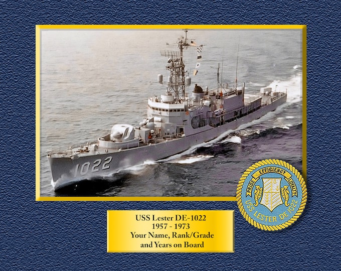 USS Lester DE-1022 Custom Personalized 8.5 X 11 Print of US Navy Ships Unique Gift Idea for any Occasions