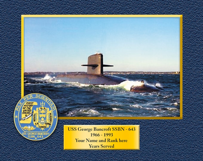 USS George Bancroft SSBN643 Custom Personalized 8.5 X 11 Print of US Navy Ships Unique Gift Idea for any Occasions