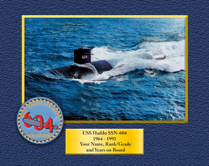USS Haddo SSN-604 Custom Personalized 8.5 X 11 Print of US Navy Ships Unique Gift Idea for any Occasions