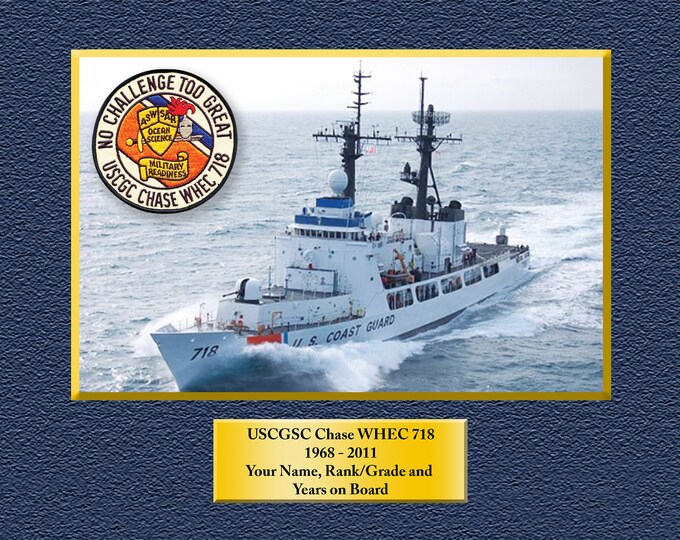 USCGSC Chase WHEC 718 Custom Personalized 8.5 X 11 Print of US Navy Ships Unique Gift Idea for any Occasions