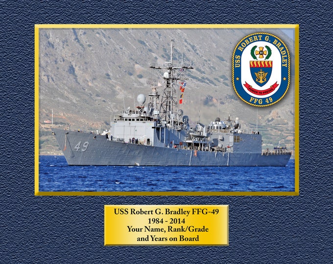 USS Robert G. Bradley FFG-49 Custom Personalized 8.5 X 11 Print of US Navy Ships Unique Gift Idea for any Occasions