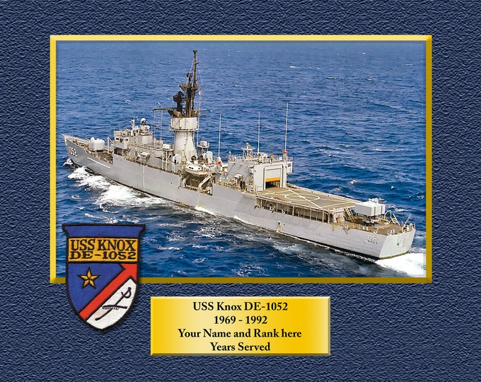 USS KNOX DE1052 Custom Personalized 8.5 X 11 Print of US Navy Ships Unique Gift Idea for any Occasions