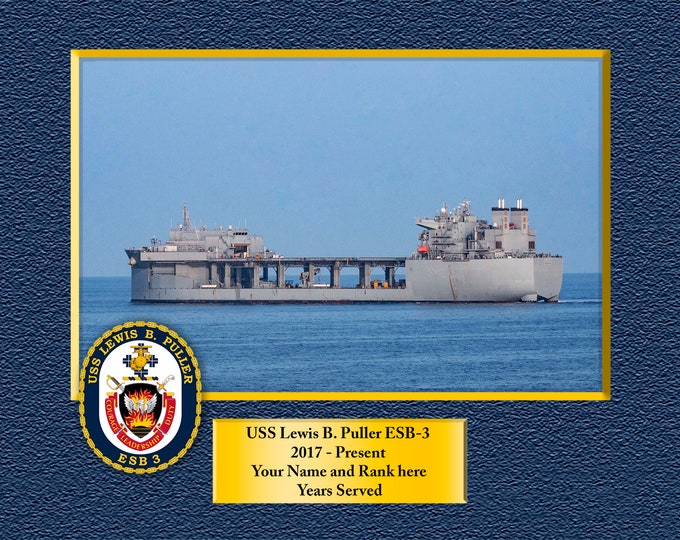 USS Lewis B. Puller ESB-3 Custom Personalized 8.5 X 11 Print of US Navy Ships Unique Gift Idea for any Occasions