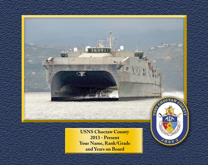 USNS Choctaw County JHSV-2 Custom Personalized 8.5 X 11 Print of US Navy Ships Unique Gift Idea for any Occasions