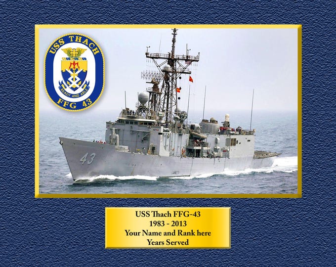 USS Thach FFG43 Custom Personalized 8.5 X 11 Print of US Navy Ships Unique Gift Idea for any Occasions