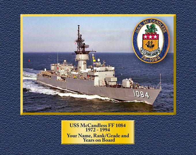 USS McCandless FF 1084 Custom Personalized 8.5 X 11 Print of US Navy Ships Unique Gift Idea for any Occasions