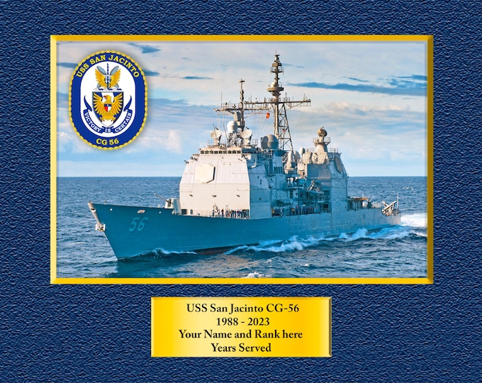 USS San Jacinto CG-56 Custom Personalized 8.5 X 11 Print of US Navy Ships Unique Gift Idea for any Occasions