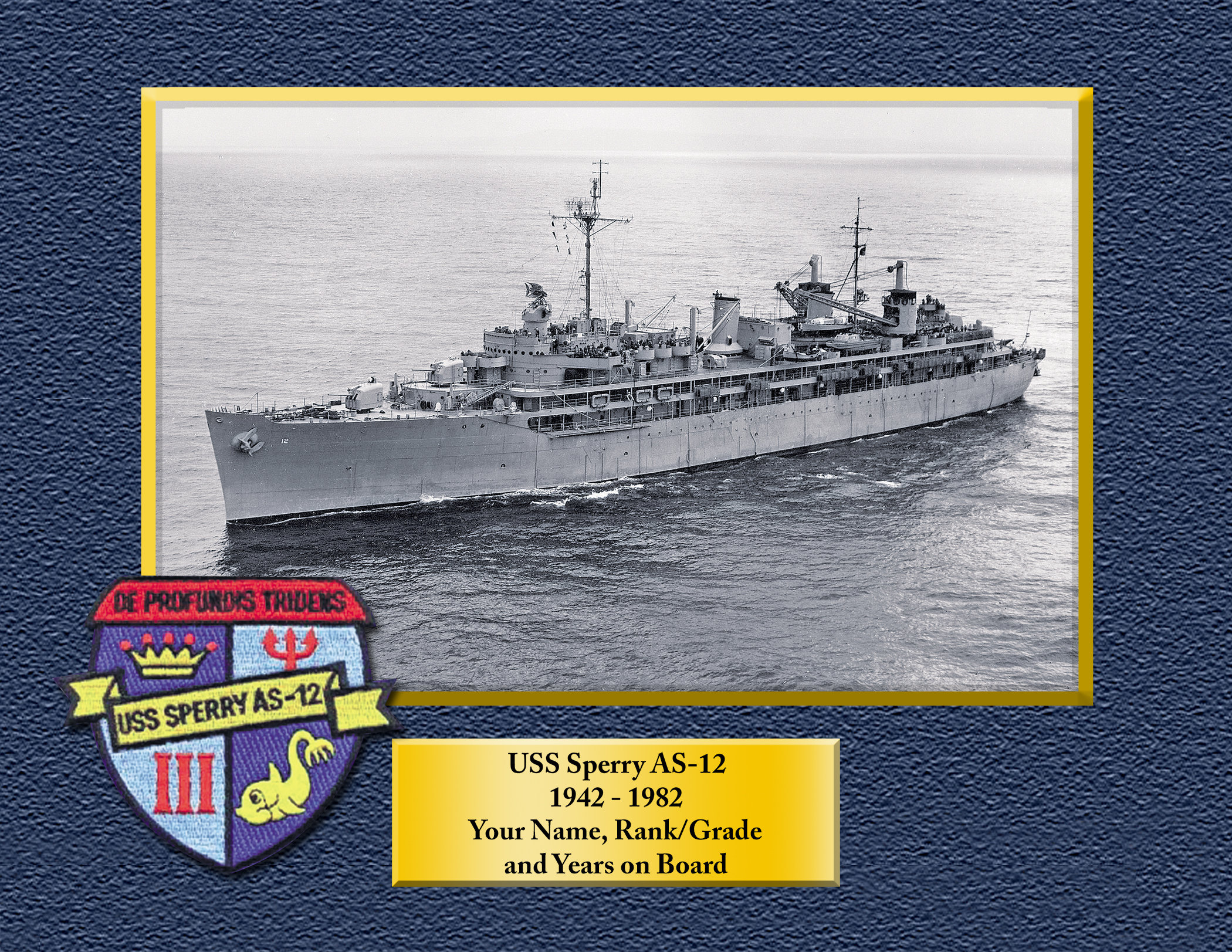 USS SPERRY AS12 Custom Personalized 8.5 X 11 Print of US
