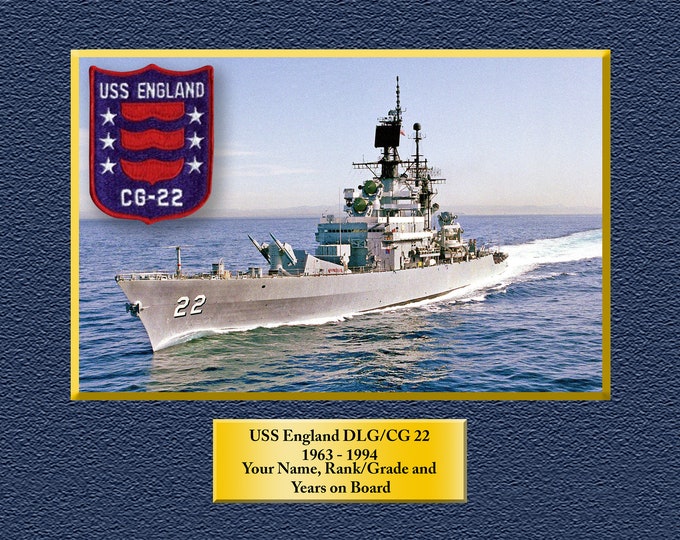 USS England DLG/CG22 Custom Personalized 8.5 X 11 Print of US Navy Ships Unique Gift Idea for any Occasions