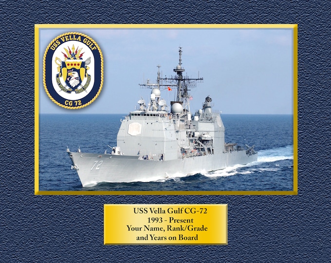 USS Vella Gulf CG-72 Custom Personalized 8.5 X 11 Print of US Navy Ships Unique Gift Idea for any Occasions