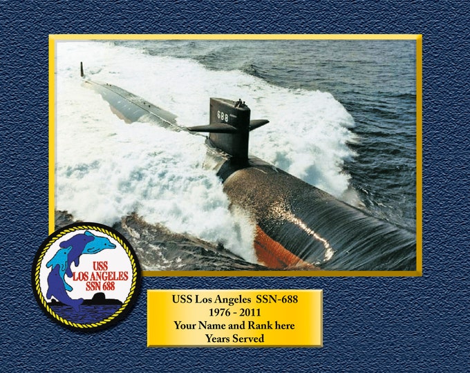 USS Los Angeles SSN688 Custom Personalized 8.5 X 11 Print of US Navy Ships Unique Gift Idea for any Occasions