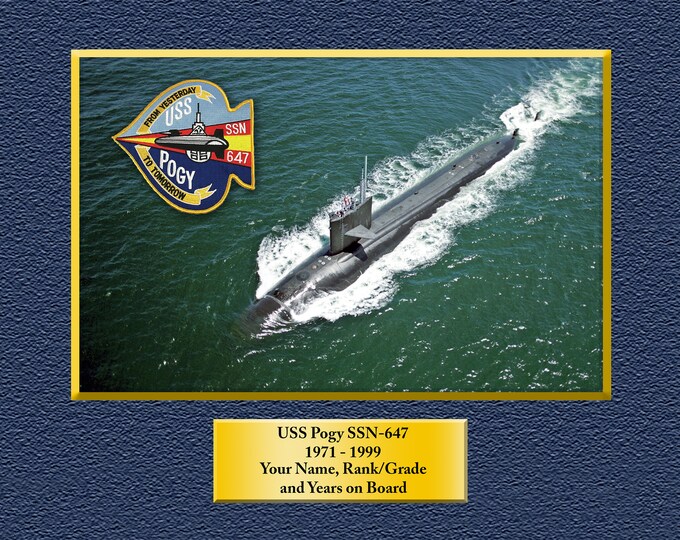 USS Pogy SSN-647 Custom Personalized 8.5 X 11 Print of US Navy Ships Unique Gift Idea for any Occasions