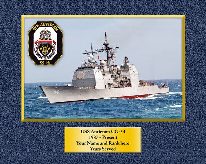 USS Antietam CG-54 Custom Personalized 8.5 X 11 Print of US Navy Ships Unique Gift Idea for any Occasions