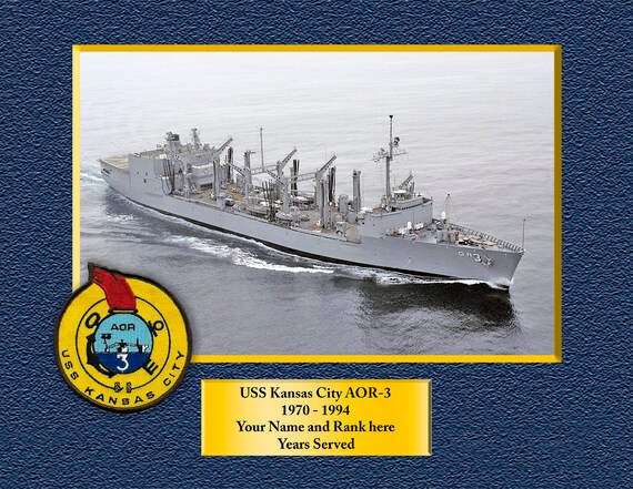USS Kansas City AOR-3 Custom Personalized 8.5 X 11 Print of US 
