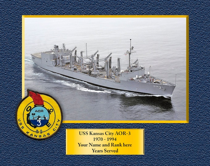 USS Kansas City AOR-3 Custom Personalized 8.5 X 11 Print of US Navy Ships Unique Gift Idea for any Occasions